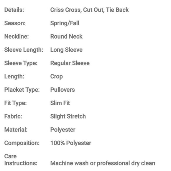 Black Crisscross Tue Back Crop Top S(4) - Picture 3 of 4